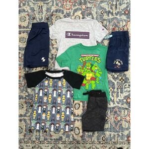 3T Boys 6pc Short Sleeve Shorts Bundle Spring Summer Star Wars TMNT Champion GUC